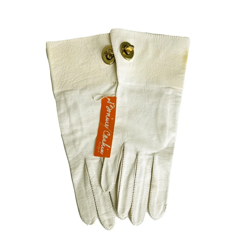 Bonnie Cashin Leather Gloves Gauntlet Style Iconic Turn Lock Vintage Crescendoe